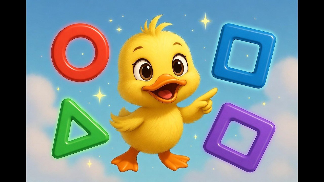 Learn Shapes with Yellow Duck 🦆 Fun Kids Educational Video