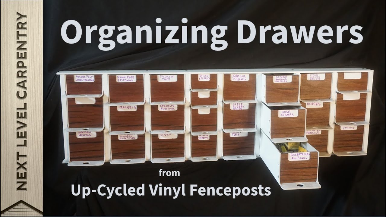 Make Organizing Drawers from Up-cycled Vinyl Fenceposts