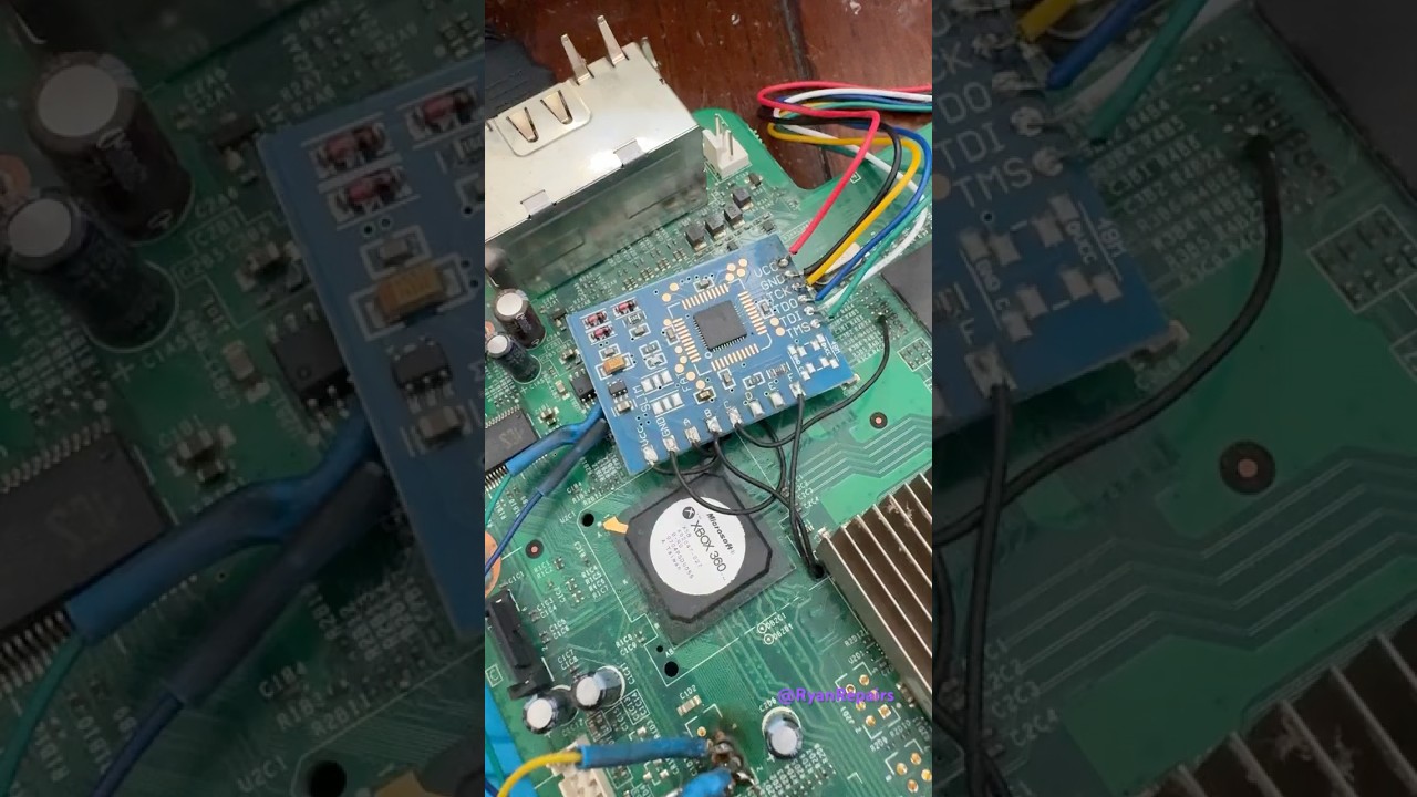 EXT_CLK Zephyr Matrix Glitch Chip Wiring for RGH1.2 #xbox360 #xbox360mods #xbox360rgh #xboxrepair