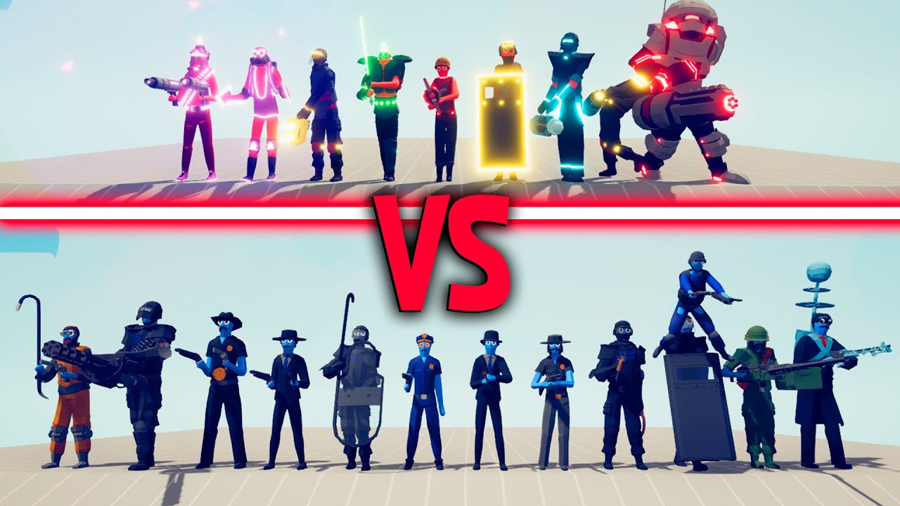 NEON TEAM vs MILITARY TEAM - Totally Accurate Battle Simulator | TABS