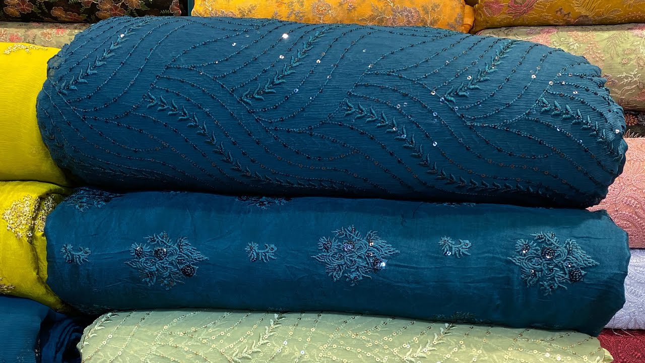 Bareeze hand made/Katan silk chickenkari/ khadi Net embroidered #FirdousRabiCentre #Bareeze #chiffon
