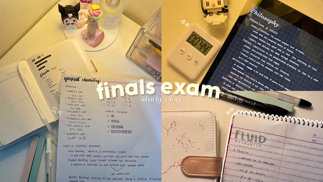 FINALS exam 📖- taking notes, study time-lapse, late night studying & new keeb | shs diaries ⭐️