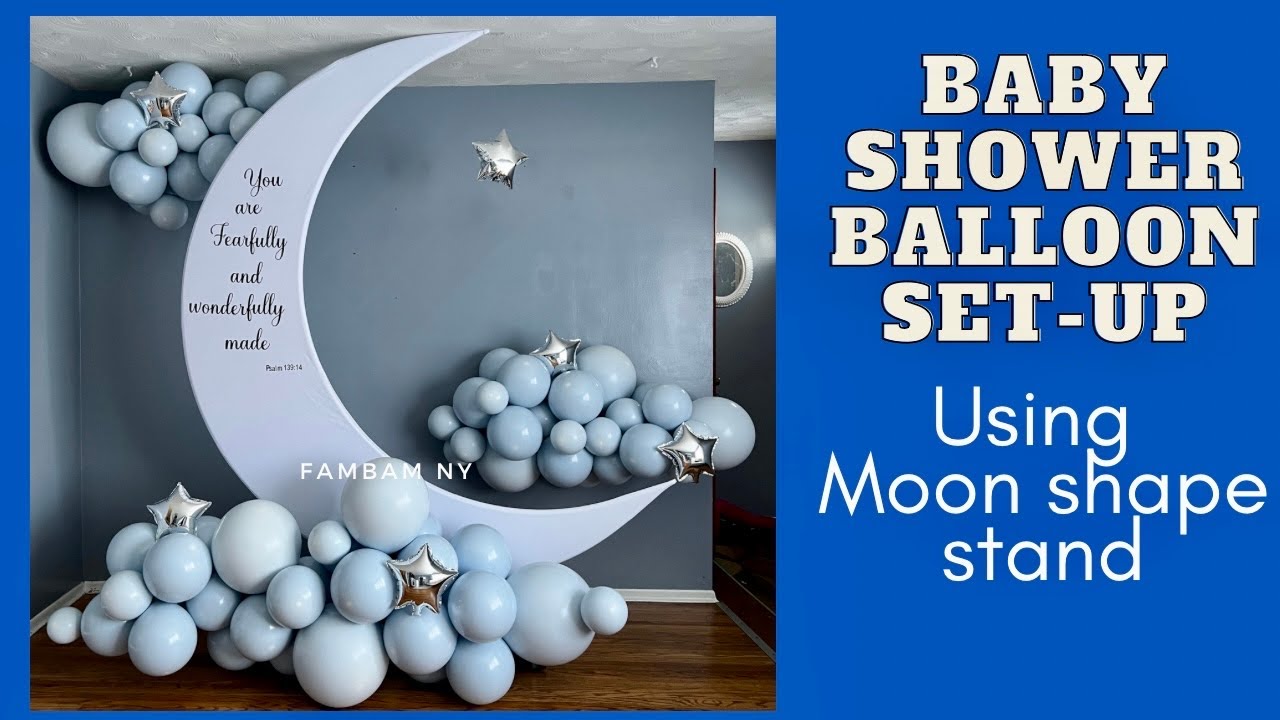 Moon shape Backdrop stand from Ubackdrop.com  (Baby Shower Balloon set up)