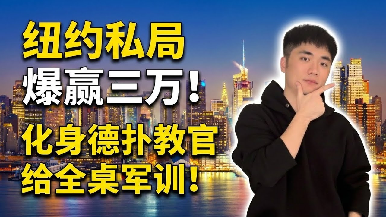 纽约私局5/10爆赢三万！Dustin化身德扑教官，给全桌军训！