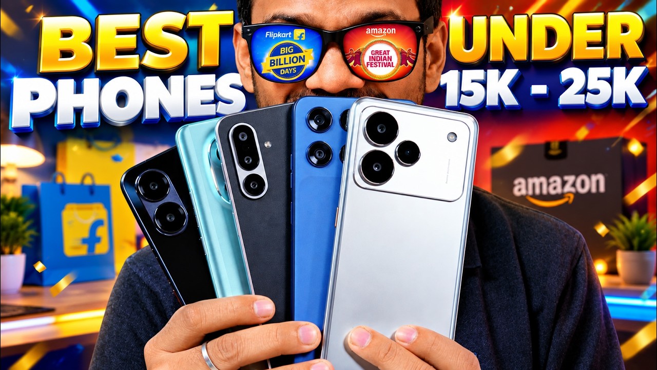 TOP 5 Best Phones Under 15,000 to 25,000 for Flipkart Big Billion Days and Amazon Great Indian Fe...