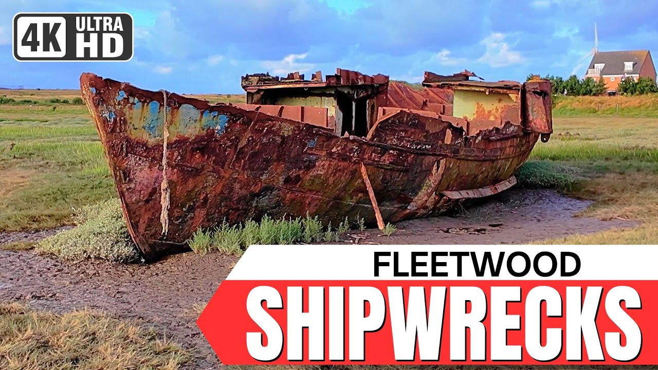 Morning walk to see the FLEETWOOD SHIPWRECKS in 4K 60FPS