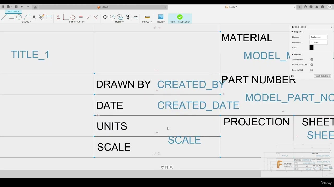 Customizing the Title Block In Fusion 360 || Autodesk Fusion 360 Training Tutorial 69