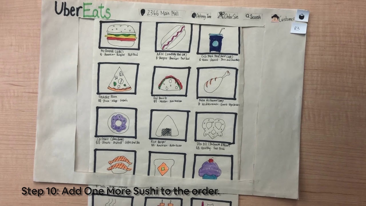 Paper Prototype: UberEats Multi-Order