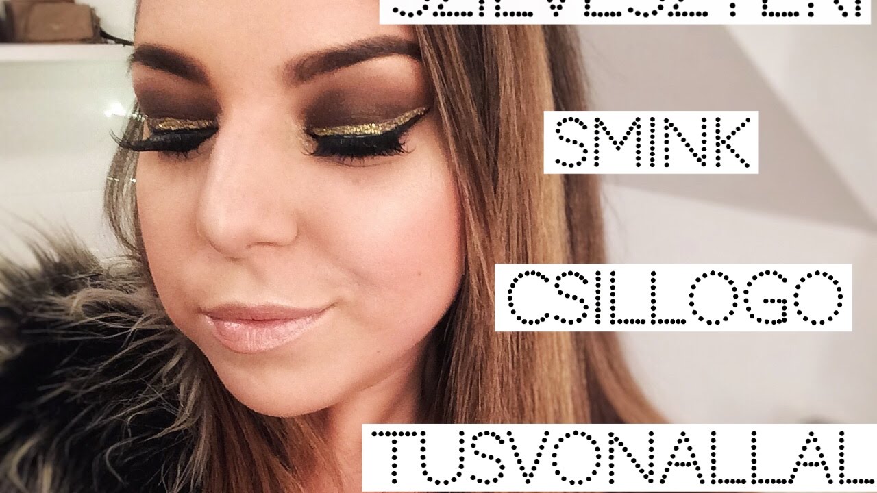 Szilveszteri smink csillogó tusvonallal 2016 / Brush / @biankastyle