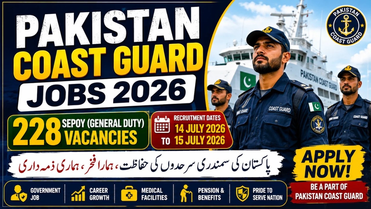 How to Apply for 228 Pakistan Coast Guards Jobs 2026 | Coast Guard Jobs | Check Eligibility Criteria