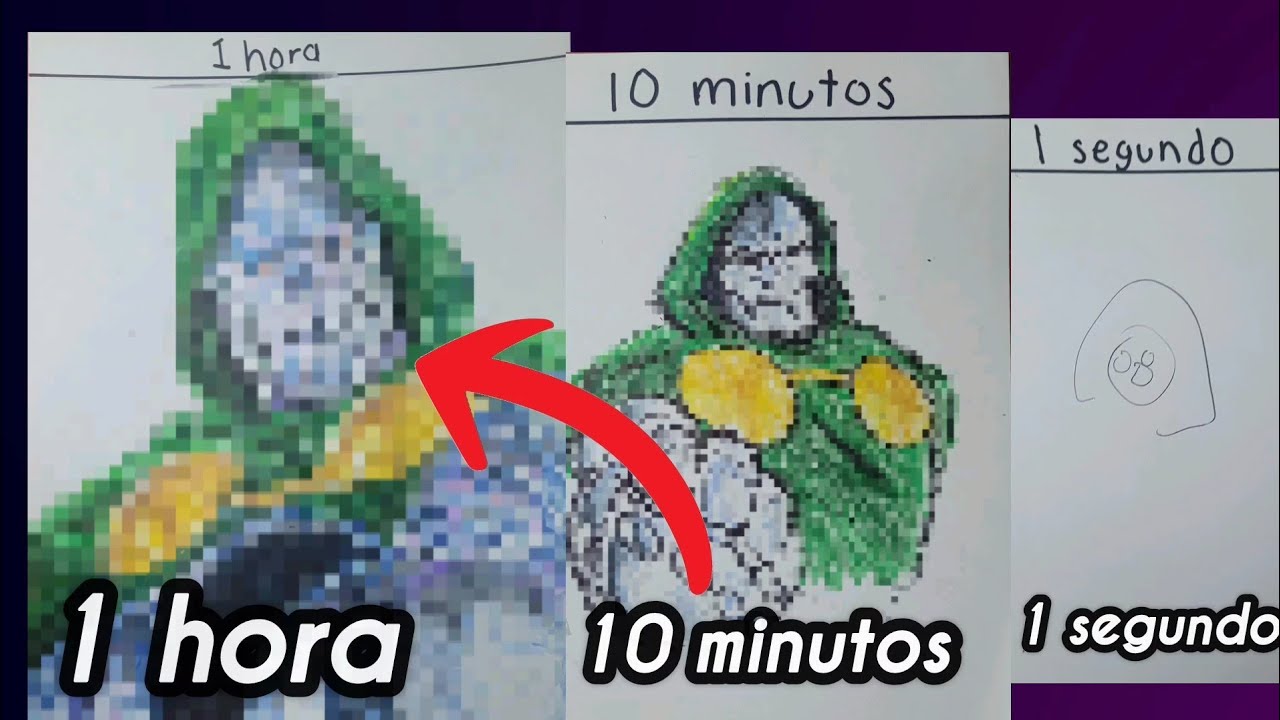 DIBUJÉ a DR. DOOM en 1s vs 1 hora | ABApaSUE_1