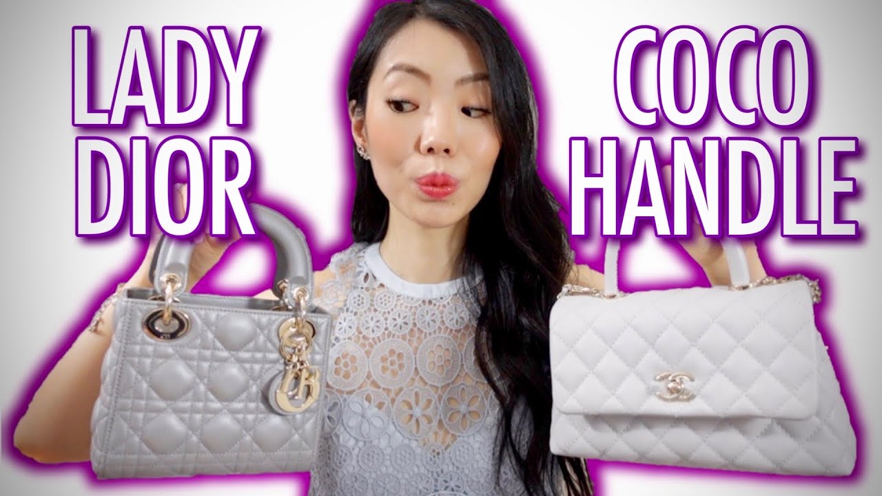 WHICH ONE SHOULD YOU CHOOSE?! CHANEL COCO HANDLE MINI vs LADY DIOR MINI COMPARISON | FashionablyAMY