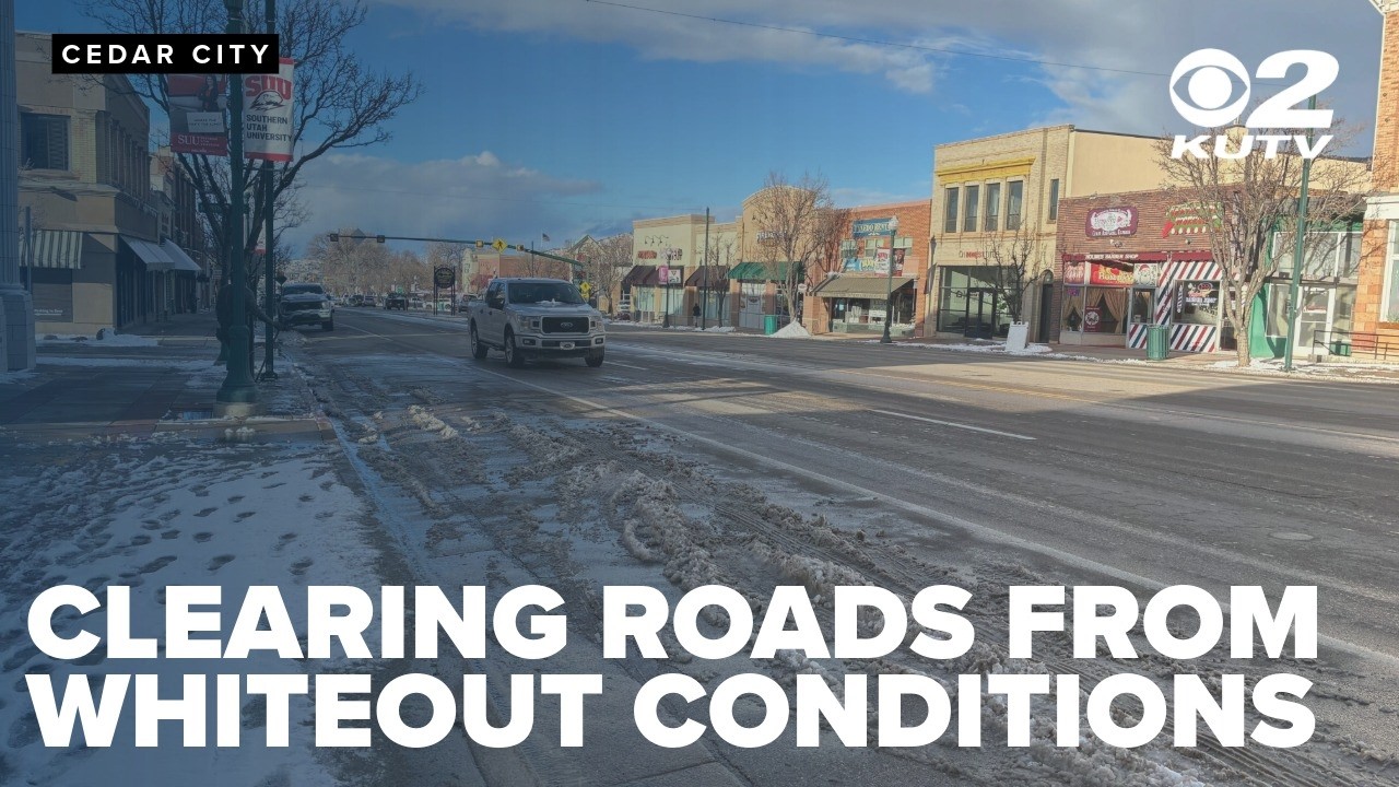 Cedar City works to clear roads from whiteout