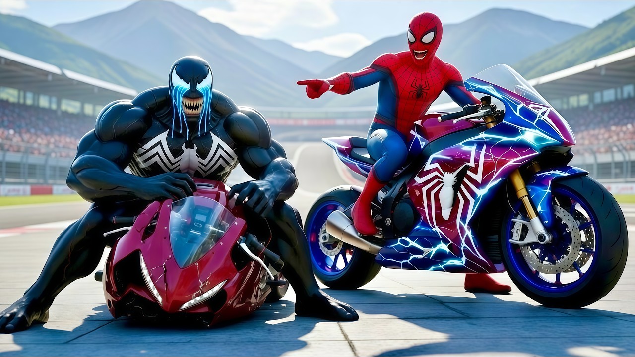 🏍🕷 SPIDERMAN Wins The Magic Legendary Motorcycle Racing Championship – Epic Racing Challenge!