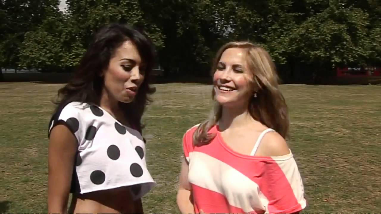 Sugababes get sporty! Heidi & Jade play tug of war