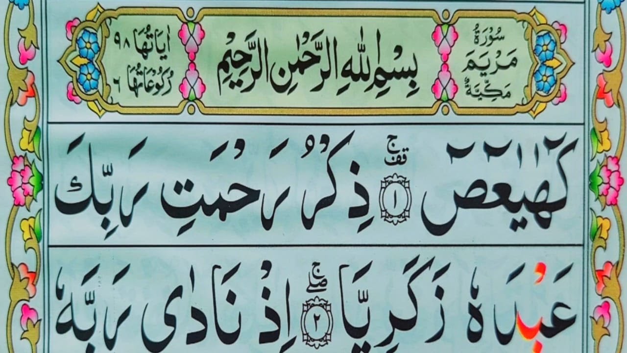 Surah Maryam Full || سورة مريم ||  Surah Maryam Full HD Arabic Text || Quran Host مضيف القران الكريم