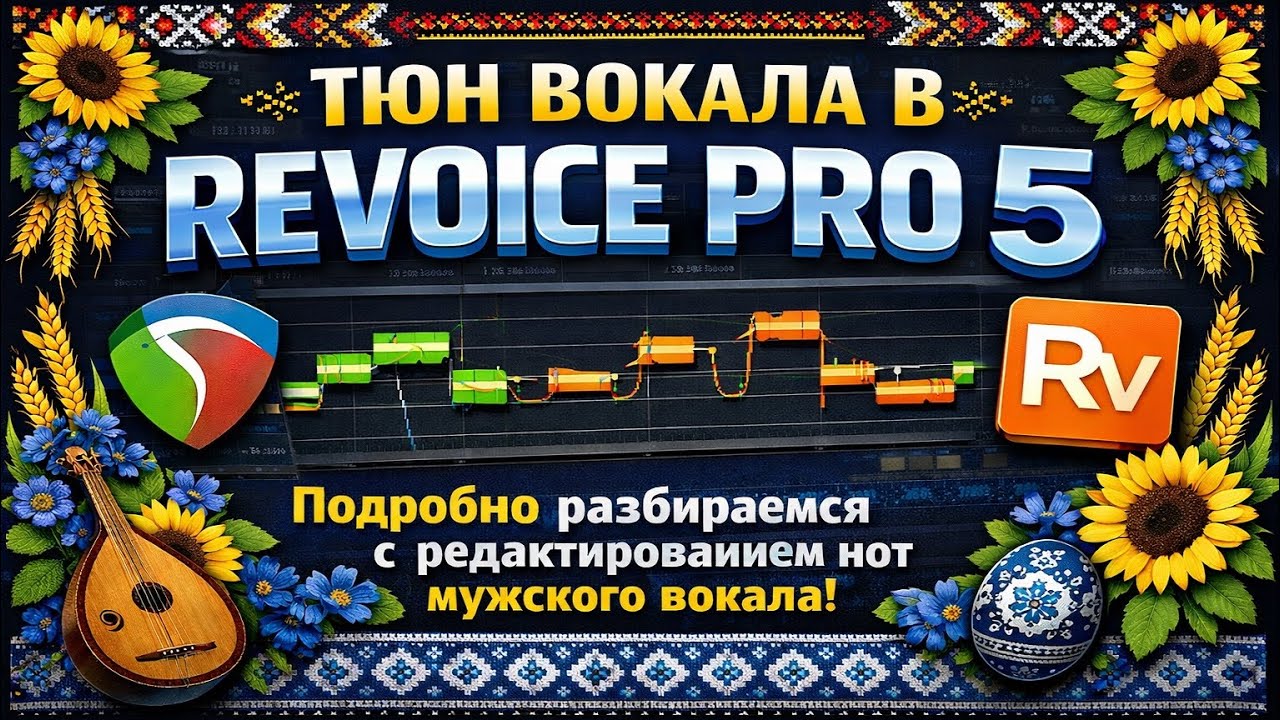 Тюн вокала в Revoice Pro 5. Подробно разбираемся с редактированием нот мужского вокала.