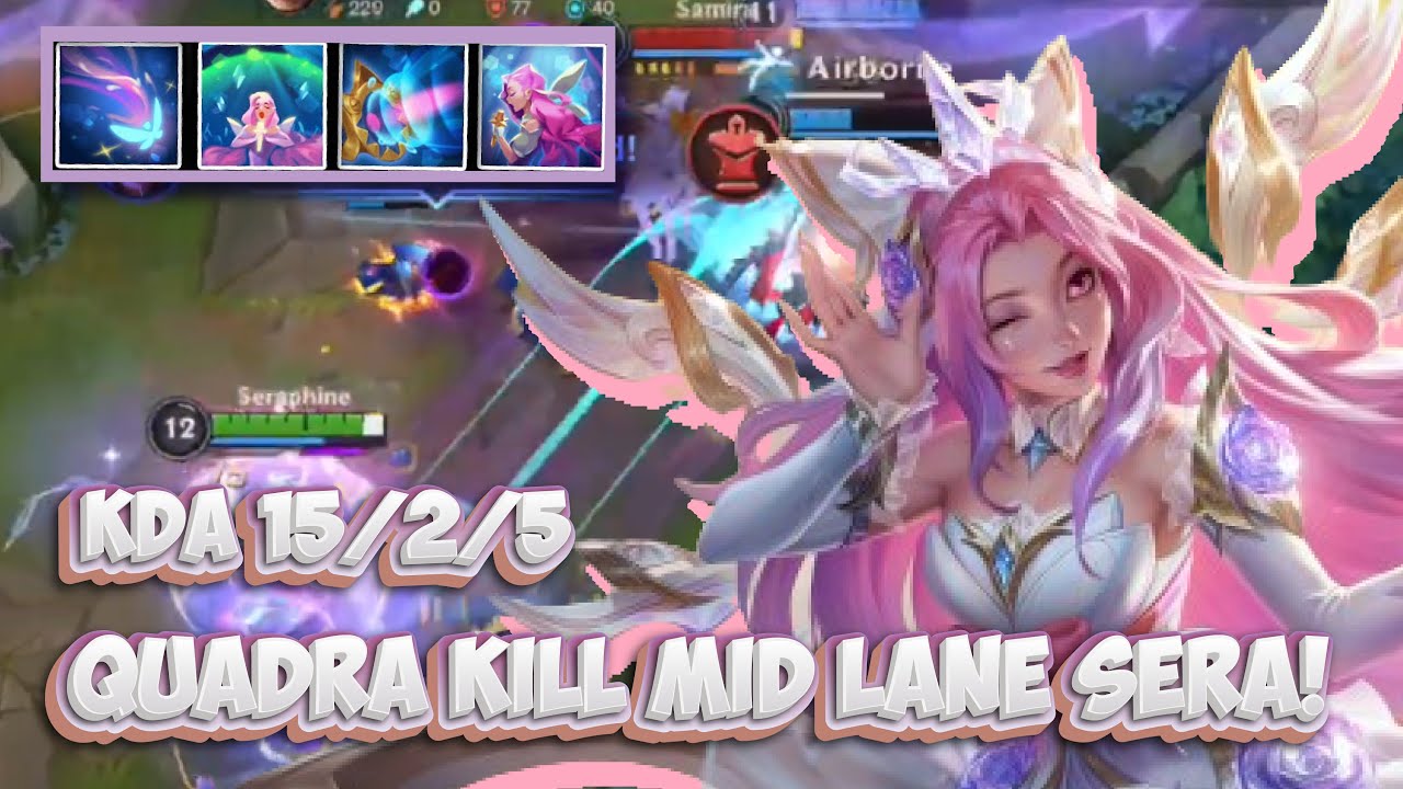 QUADRA KILL !! MID LANE CRYSTAL ROSE SERAPHINE FULL GAMEPLAY / WILD RIFT (BUILD + RUNES)