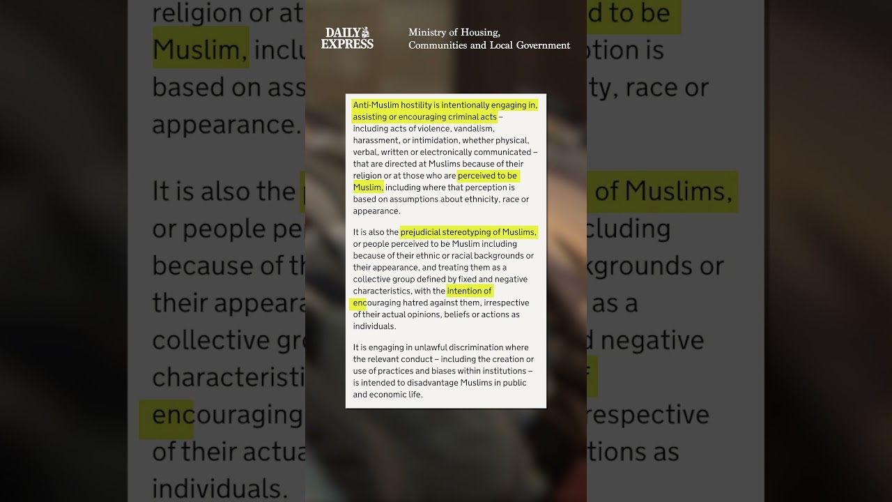 The government has introduced a new non-statutory definition of anti-Muslim hate 🗣️
