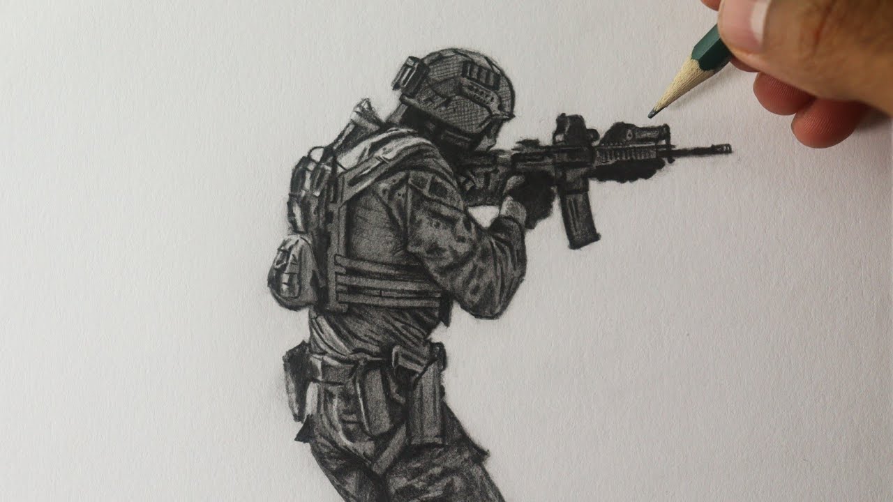 Como desenhar um SOLDADO Americano PASSO A PASSO narrado