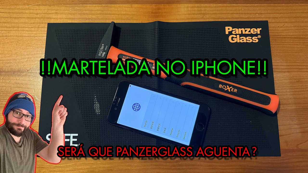 Como aplicar PanzerGlass + teste de resistência (martelo incluído) 🔥