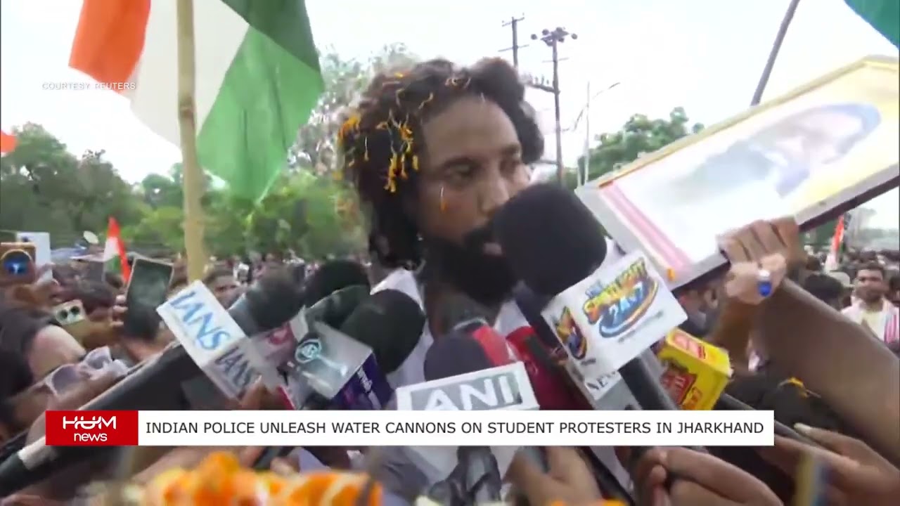 Indian police unleash water cannons on student protesters in Jharkhand