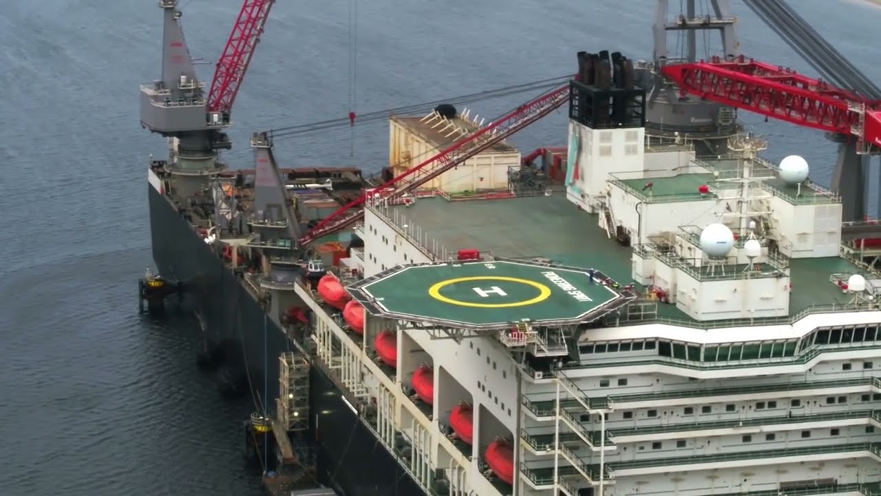 First drone delivery to Pioneering Spirit, 20 May 2020