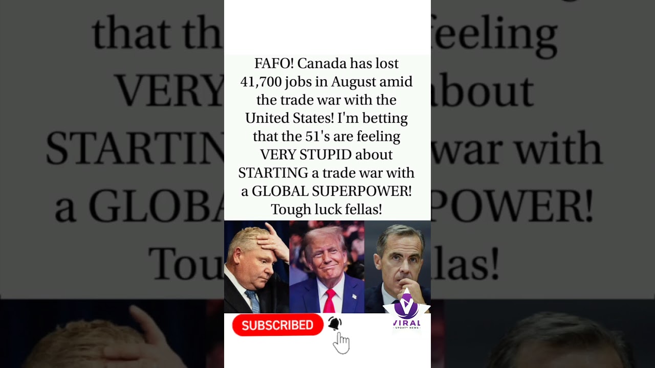 🇨🇦 Canada lost 41,700 jobs in August amid ongoing U.S.-Canada trade tensions.#Canada #Jobs