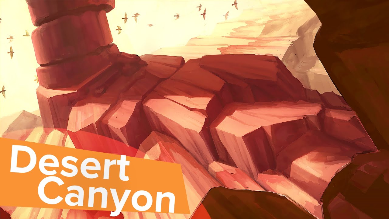 Digital Painting | Desert Canyon (with annotations!)