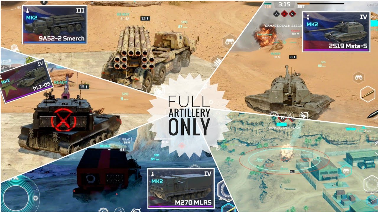 MWT Tank Battles December Frozen Frontline tank conquest mode only artillery smerch 2Sm19 m270 plz05