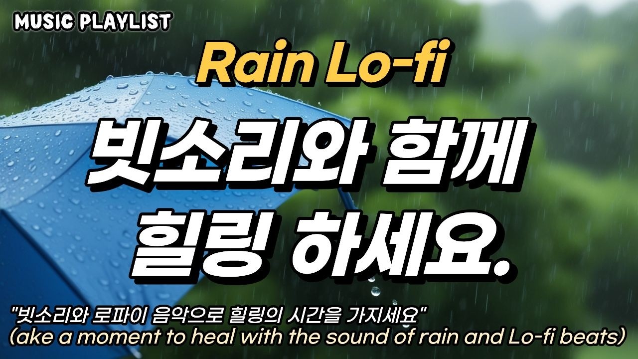 [Playlist] 빗소리에 마음이 편안해지는 시간, 빗소리와 함께 로파이 음악으로 힐링 l 로파이 음악