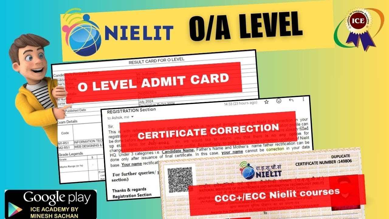 o level practical admit card |o level certificate correction| nielit CCC+| nielit ecc