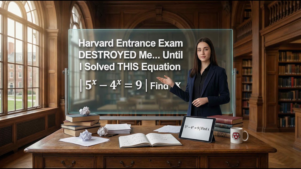Harvard Entrance Exam DESTROYED Me… Until I Solved THIS Equation | 5^x − 4^x = 9 | Find x