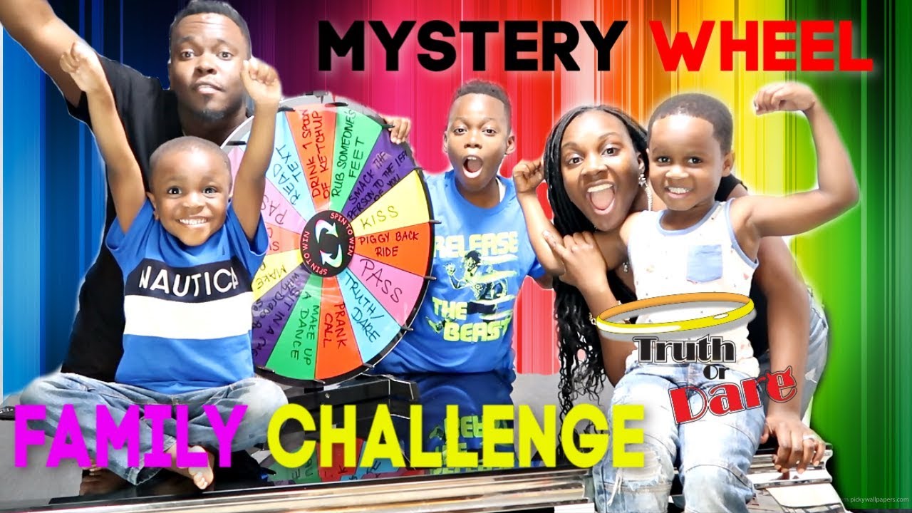 Spin the MYSTERY Wheel Challenge w/ KIDS!! 1 Spin = 1 Dare TRUTH OR DARE | Family Challenge