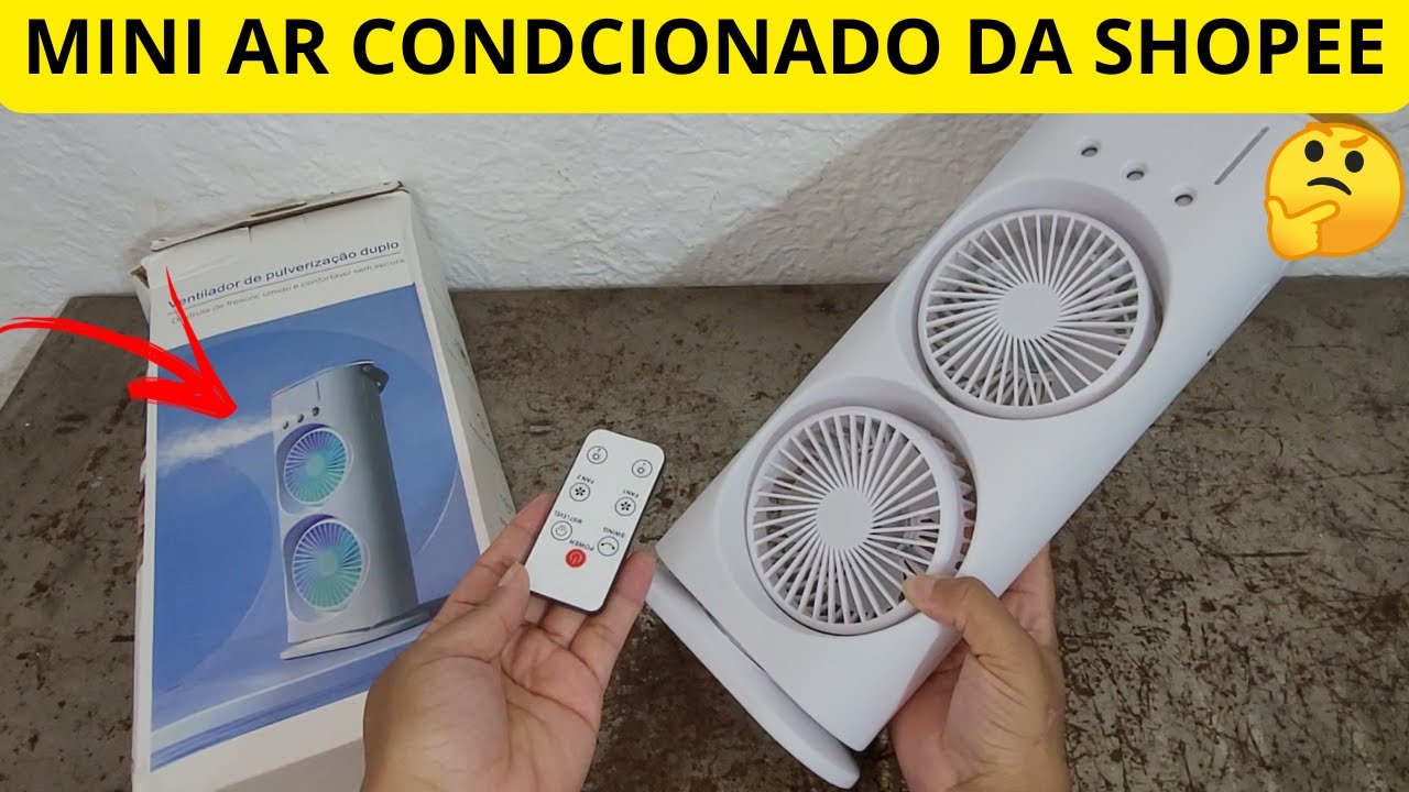 mini ar condicionado portátil com ventilador duplo torre