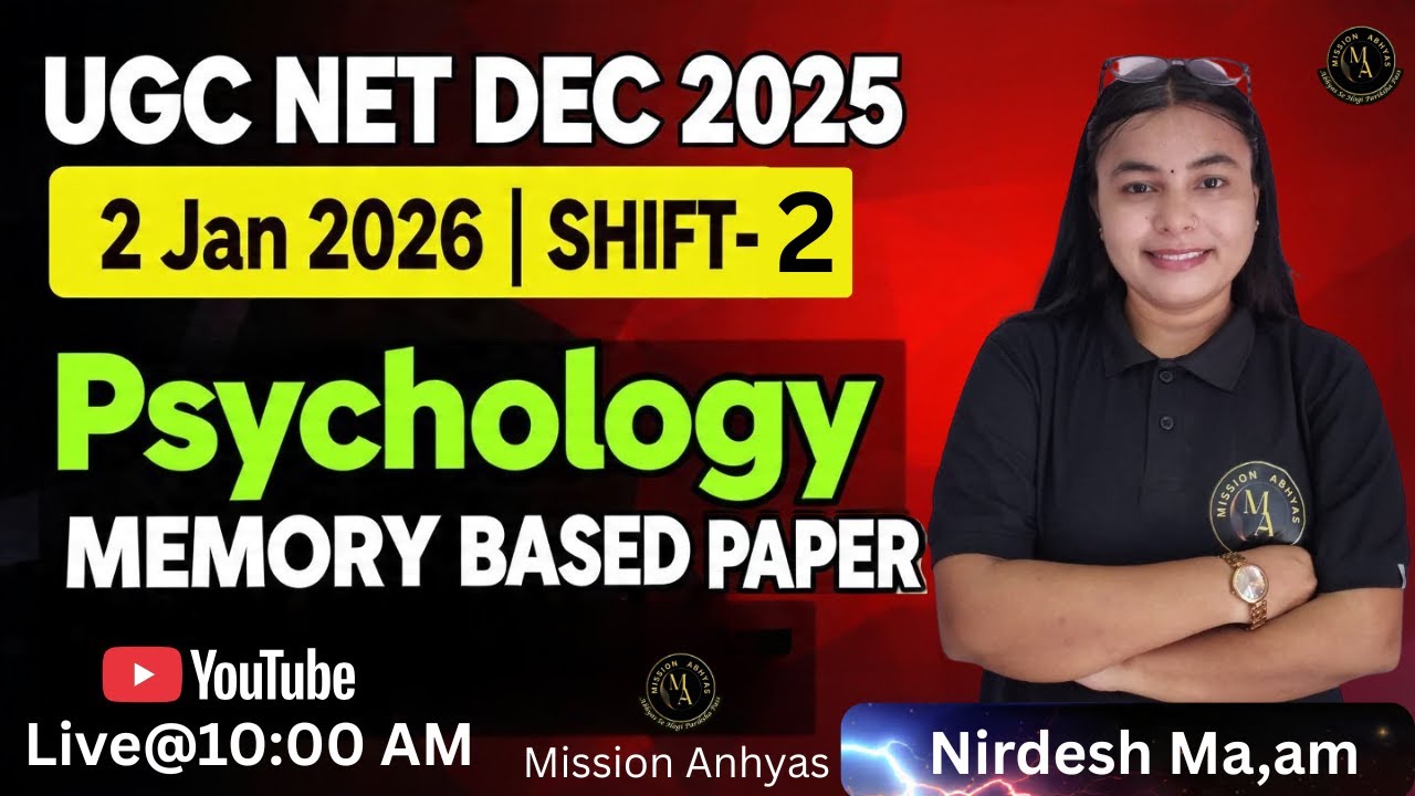 UGC NET PSYCHOLOGY Paper  Analysis | UGC NET Memory based Question | UGC NET Paper Analysis Dec 2025