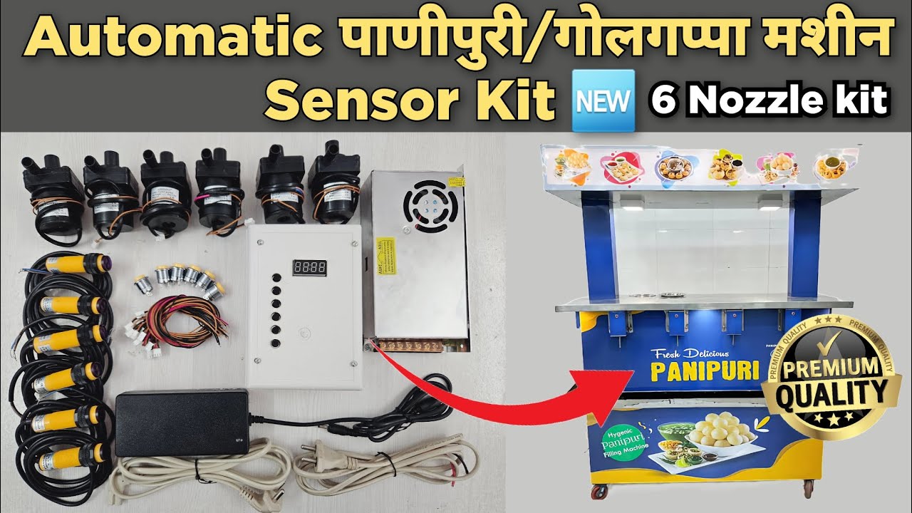 CBROZ Automatic panipuri kit | Golgappa vending machine kit I panipuri water filling 6 nozzle kit