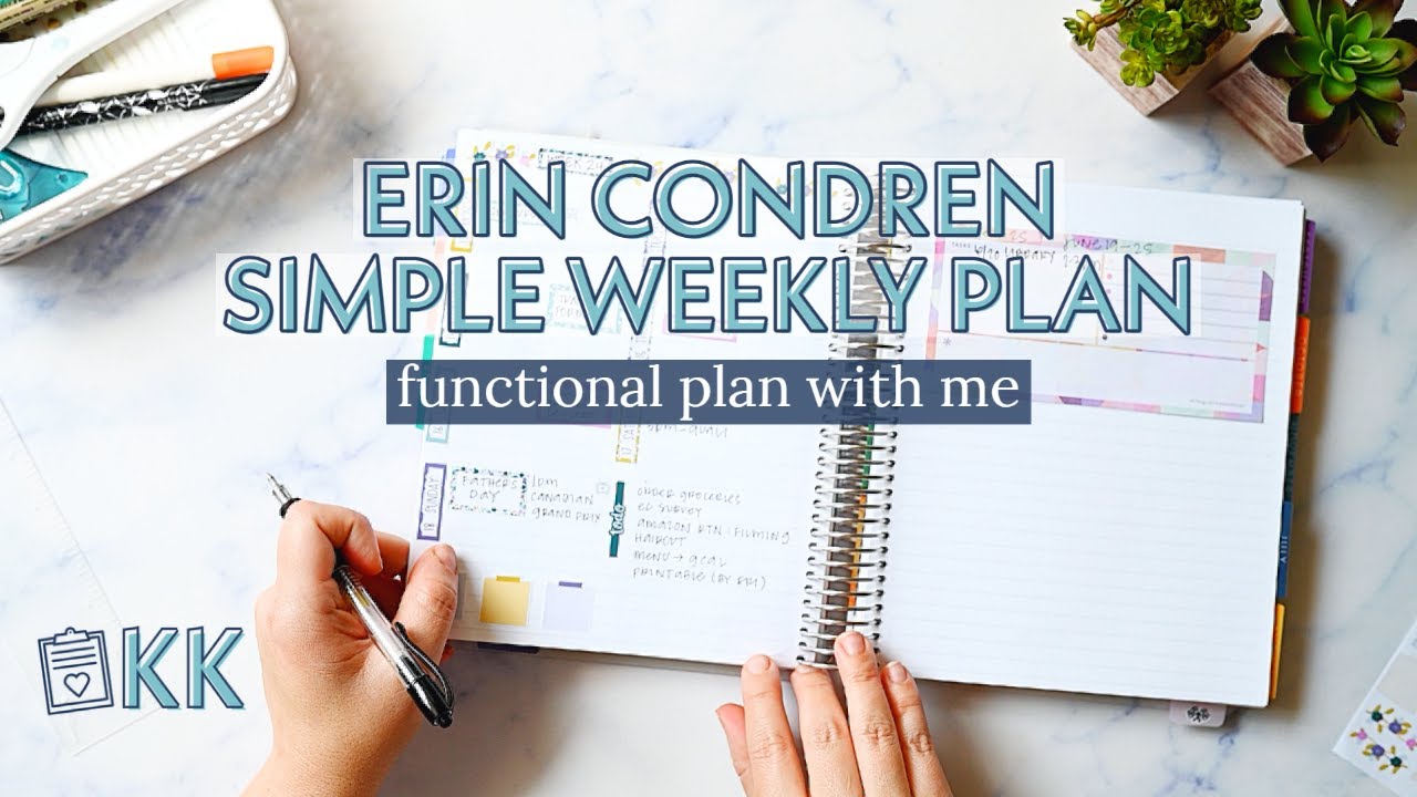 Erin Condren Functional Plan with Me Minimal Simple Weekly Overview on 1 Page Mariyea Monay Stickers