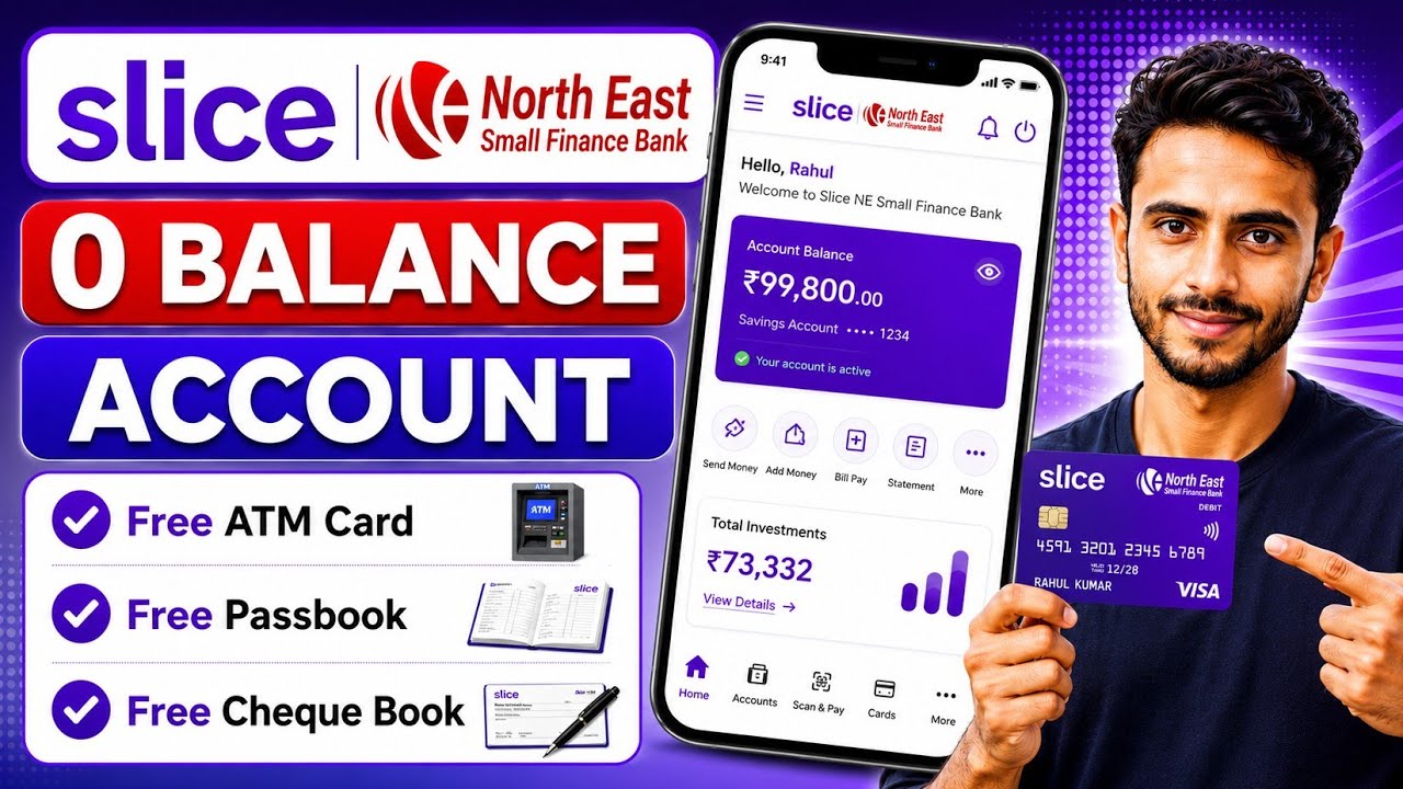 Slice bank account opening | Slice savings account | Slice small finance bank account opening