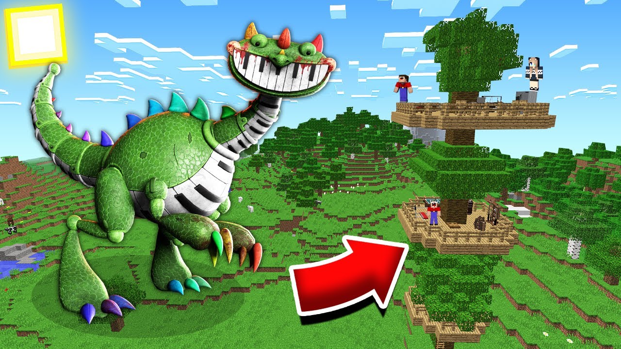 ПИАНОЗАВР НАПАЛ НА НАШ ДОМ НА ДЕРЕВЕ В МАЙНКРАФТ! | Глазастая Морда Minecraft