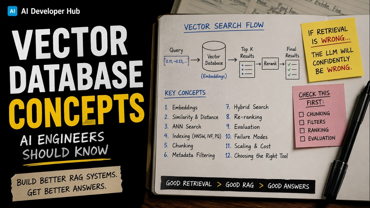 Vector Databases Explained: 12 Concepts Every AI Engineer Needs - #aideveloperhub  #vectordatabase