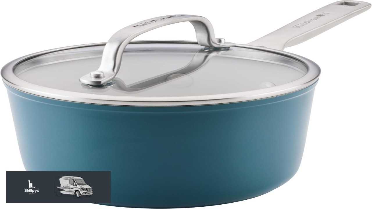 KitchenAid Hard Anodized Ceramic Induction Nonstick Cookware Saucepan with Lid Dishwasher