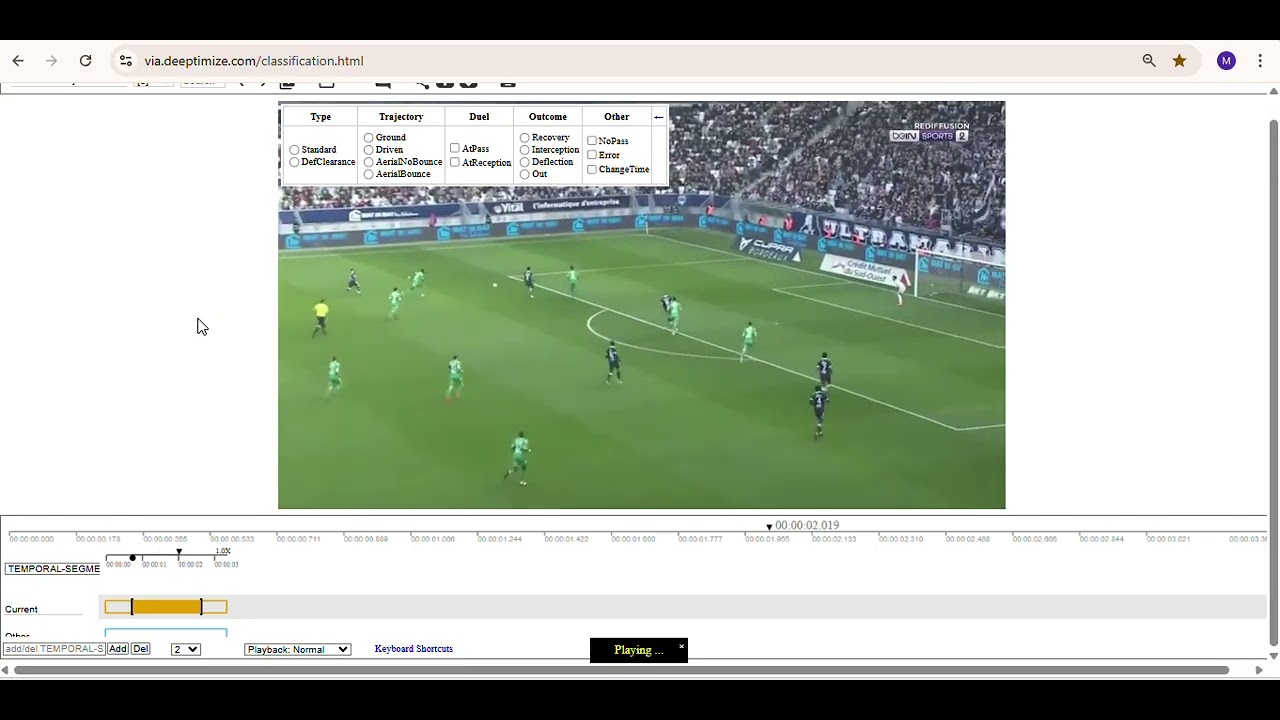 Football PASS Action Annotation Portfolio | Sports Video Data Labeling for AI Models
