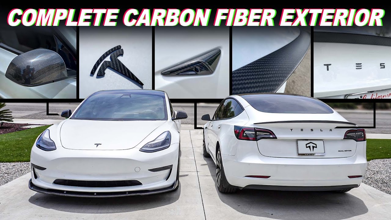 Tesla Model 3 and Model Y Complete Carbon fiber Exterior Accessories