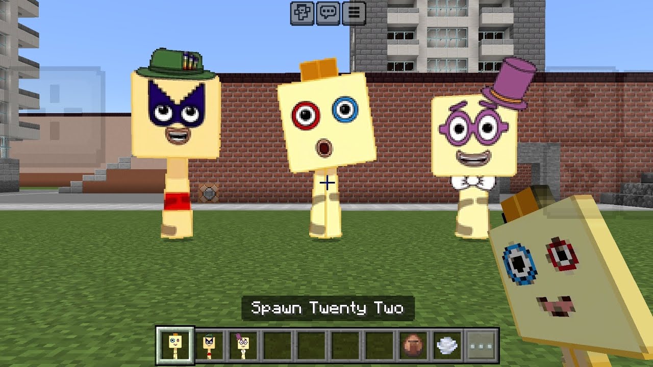 Персонаж Спрунки, Двадцать Два [из Numberblocks], добавлен в Minecraft PE.