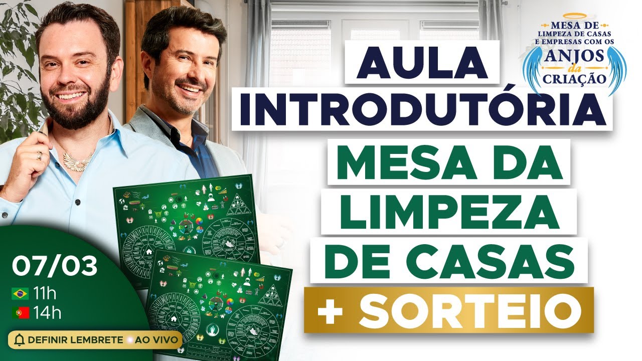 Curso introdutório da Mesa da Limpeza de casas + sorteio de 2 mesas