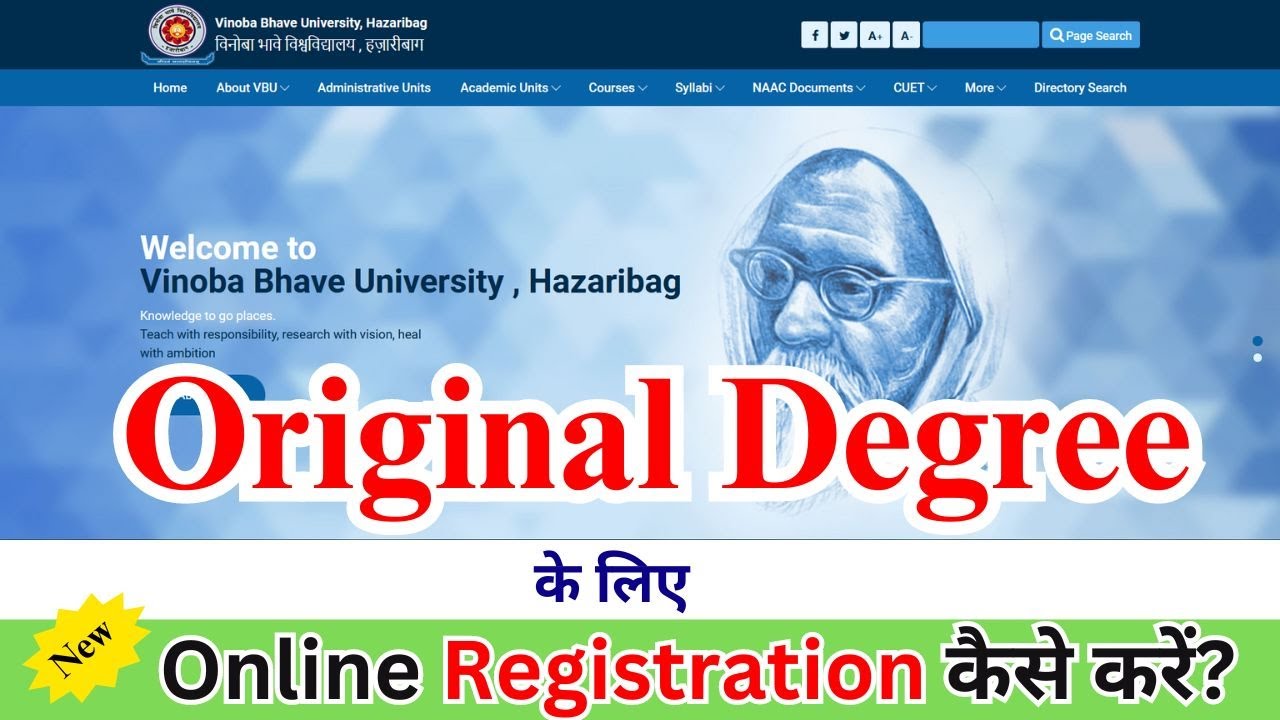 VBU Degree certificate apply | VBU Degree certificate online apply | vbu degree apply