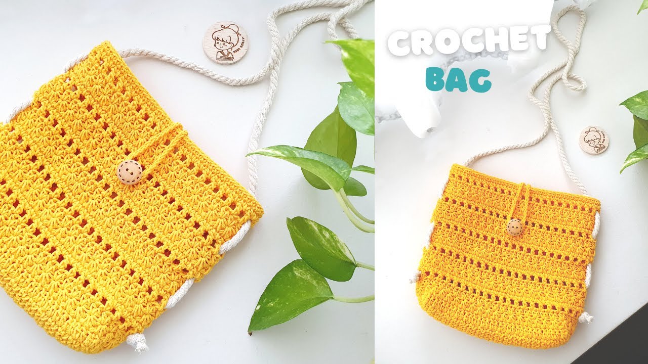 DIY Crochet Crossbody Bag | I really love this Crochet Star Stitch Sling Bag | ViVi Berry Crochet