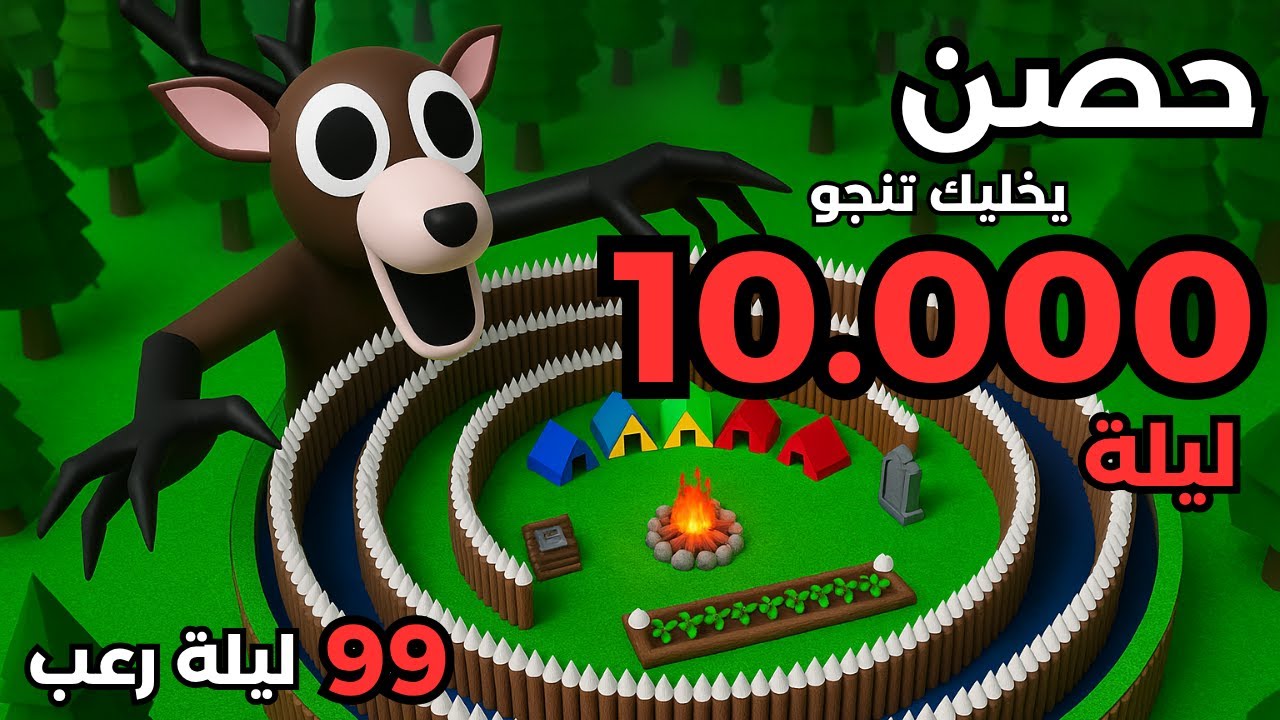 هل أنت جاهز تبني حصن 🏰 الـ 10 الاف ليله في ماب 99 يوم في الغابة | 99 Nights in the forest Roblox 🛡️