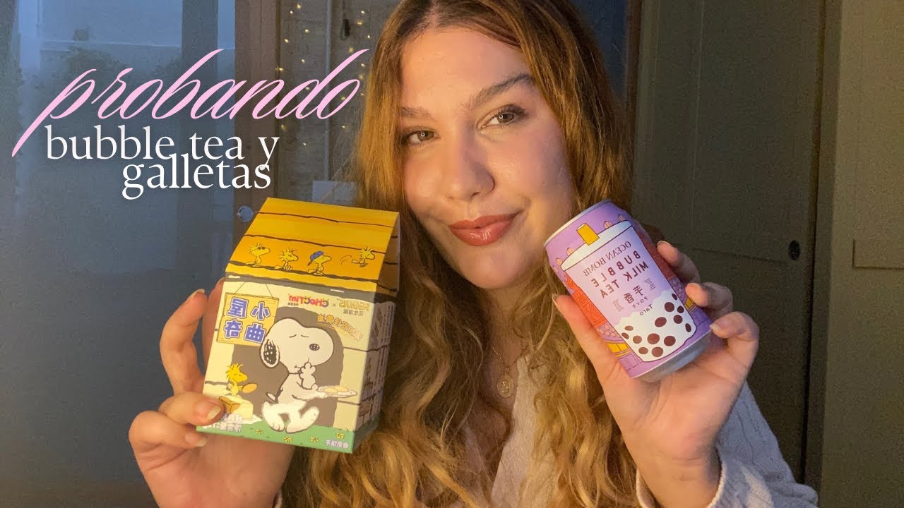 ASMR Probando cositas🧋y caja sorpresa de Snoopy ✨